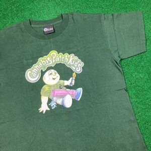 Vintage‎ Cannabis Patch Kids Shirt Mens M Green 1997 Marijuana Weed Parody 90s